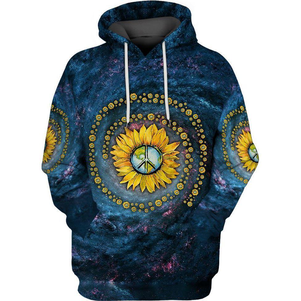 Hippie Storm Sunflower 3D All Over Printed Unisex Shirts