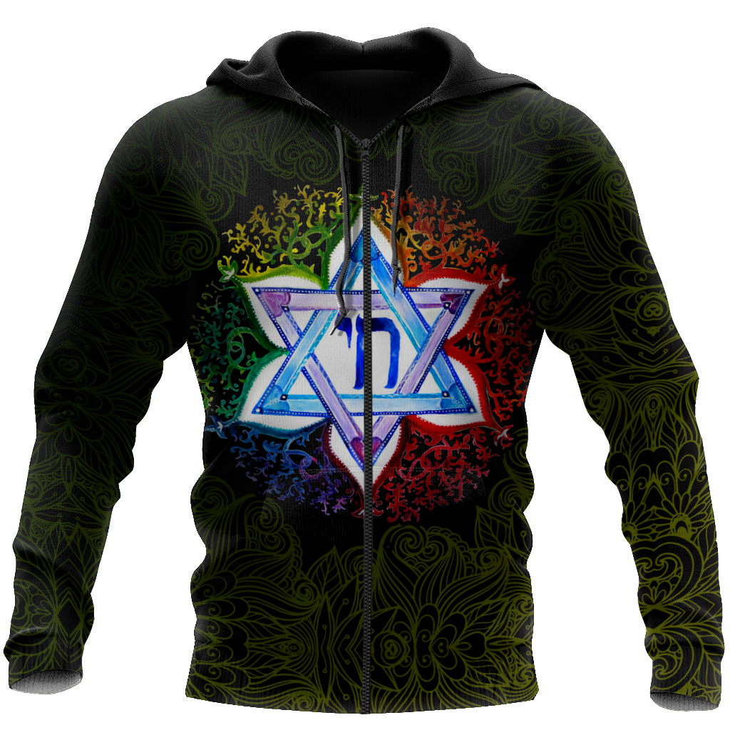 Premium Hanukkah Jewish Chai Symbol Star Of David All Over Printed Shirts For Men And Women MEI