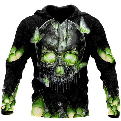Butterfly Love Skull red 3D all over printed for man and women QB06152001