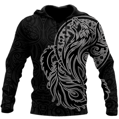 Maori dream catcher wolf tattoo 3d all over printed shirt and short for man and women HHT17072002