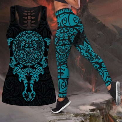 Maori tangaroa tank top & leggings outfit for women HHT20072001