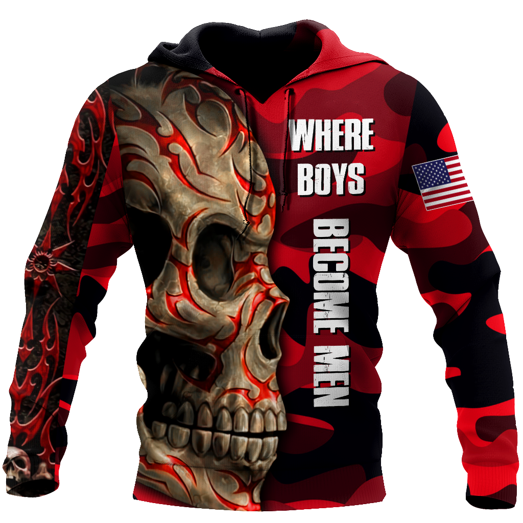 Love Skull tattoos red 3D all over printed for man and women QB06062003S