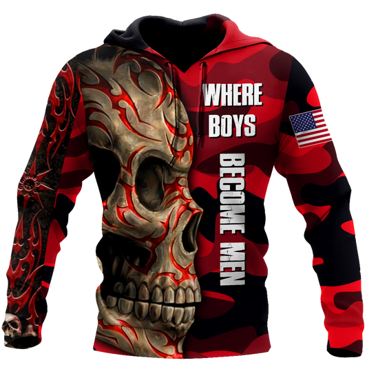 Love Skull tattoos red 3D all over printed for man and women QB06062003S
