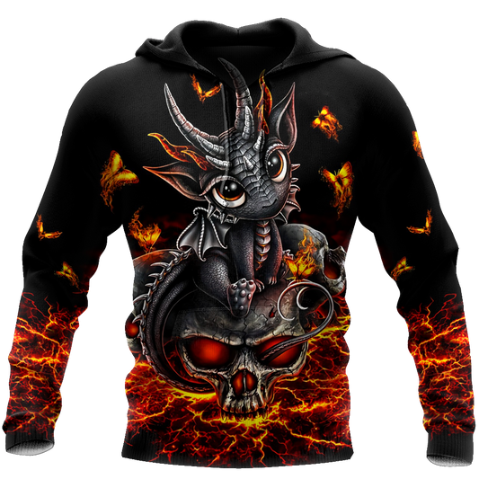Love Skull dragon red 3D all over printed for man and women