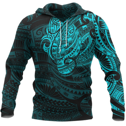Maori Tattoo Style Hoodie - Blue 02 A7 - Amaze Style™-Apparel