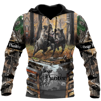 Personalized Name Great Boar Hunting Camo 3D All Over Printed Shirts