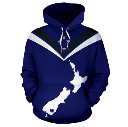 New Zealand Map All Over Print Hoodie JT6 - Amaze Style™-Apparel