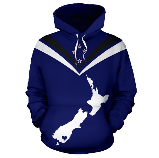New Zealand Map All Over Print Hoodie JT6 - Amaze Style™-Apparel