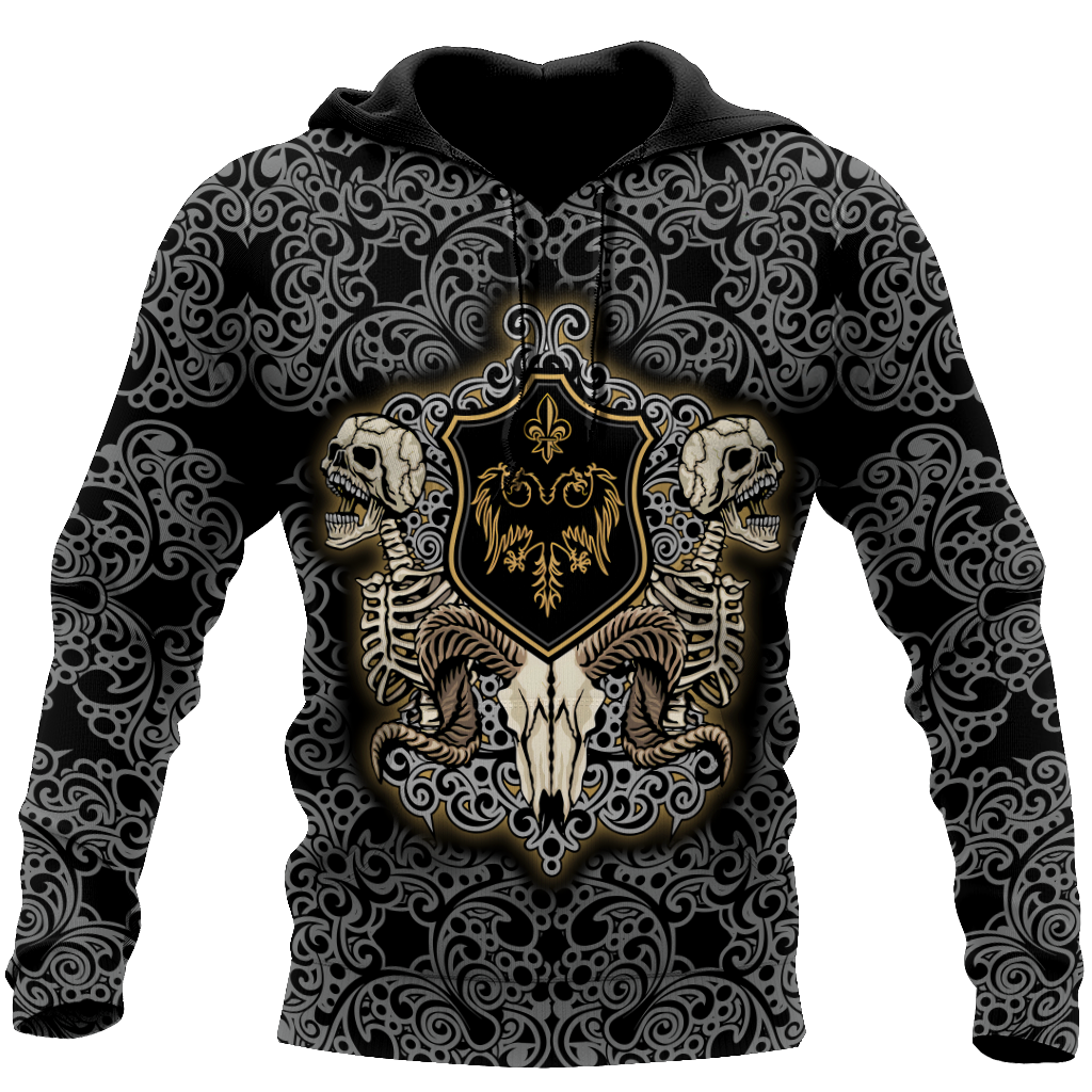Gothic sign with skull and skeleton 3D all over printed for men and women HHT14082004