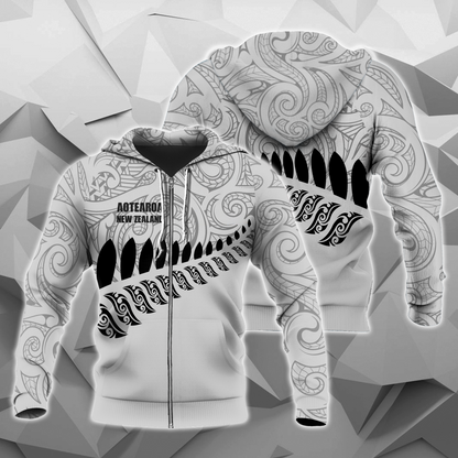 New Zealand Aotearoa Pullover Hoodie White Ver - Amaze Style™-Apparel