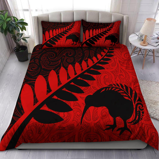 Aotearoa Maori Manaia Silver Fern 3D All Over Printed Bedding Set