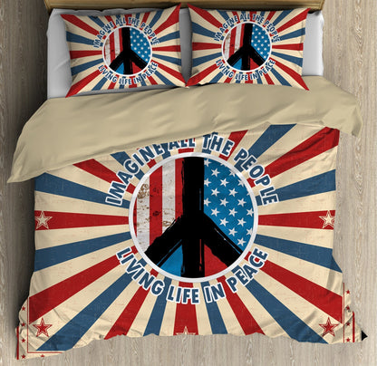 Hippie Loving For Peace Bedding Set