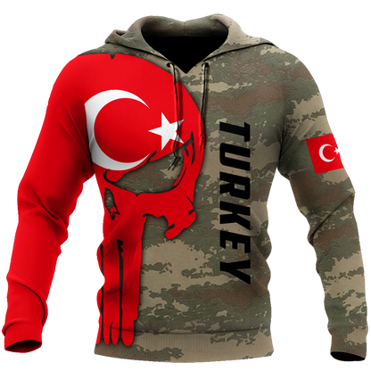 Turkey Skull Flag Camo Style 3D All Over Printed Hoodie Shirt Limited by SUN QB06232006