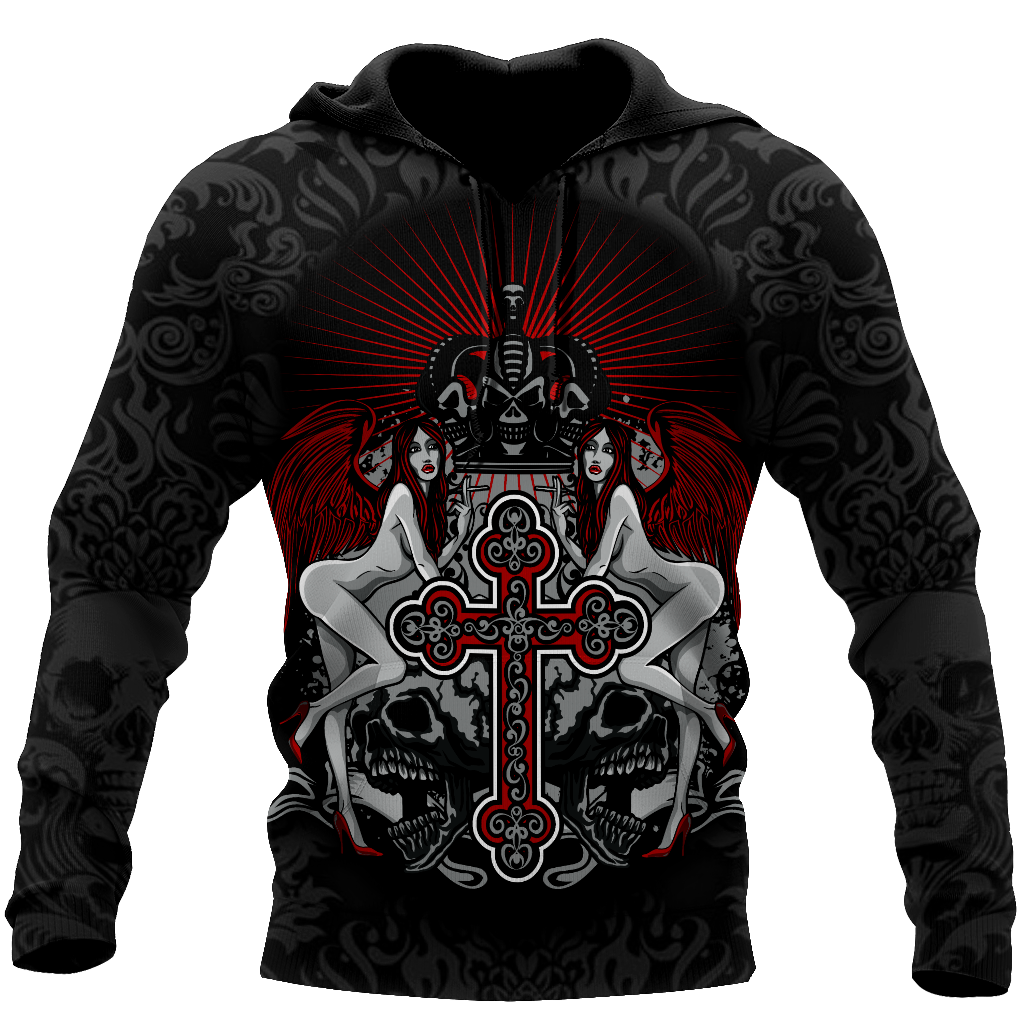 Gothic sign with skull 3D all over printed for men and women HHT14082002