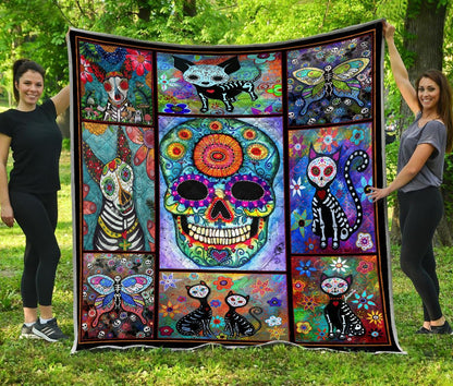 Day Of The Dead Skull 3D Quilt HHT12082003-LAM