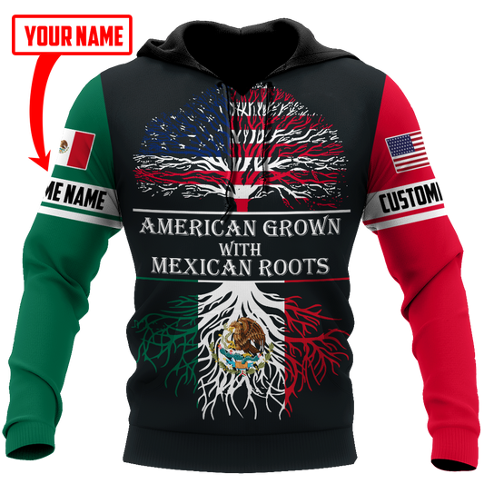 Personalized American Grown With Mexican Roots Hoodie