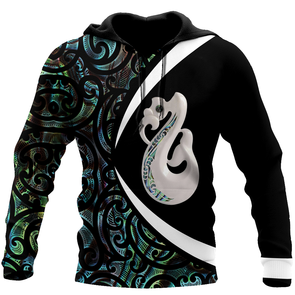Aotearoa Manaia Silver Fern Paua Shell New Zealand 3D Unisex Hoodie