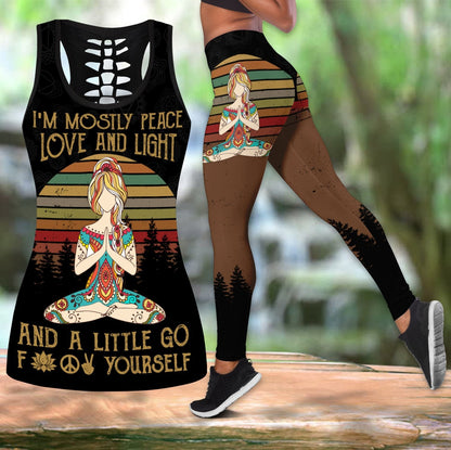 I'm Mostly Peace Love And Light - Yoga Combo Tank + Legging QB06202001