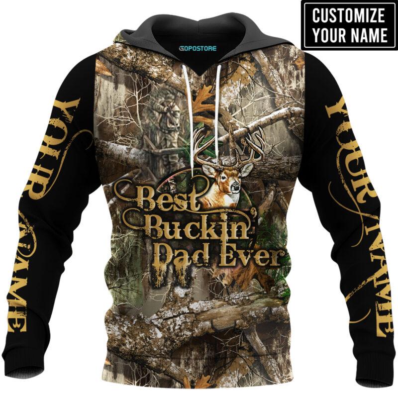 Personalized Name Best Buckin’ Dad Ever 3D All Over Printed Shirts 09062106.CTA