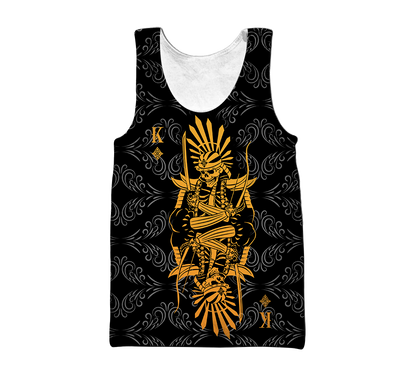 3D King Diamond Skull Poker Over Printed Hoodie