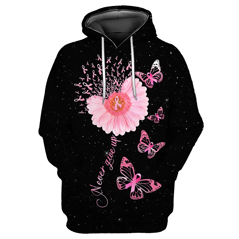 Breast Cancer-Never Give Up  3D All Over Printed Shirts For Men and Women DQB07212008