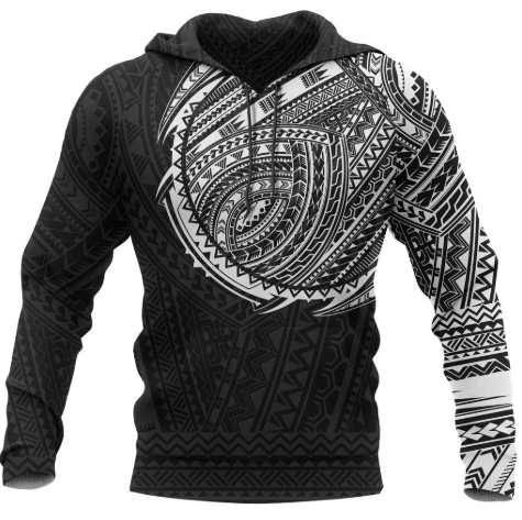 Maori Style Tattoo Pullover Hoodie - White A7 - Amaze Style™-Apparel