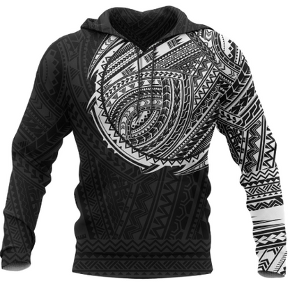 Maori Style Tattoo Pullover Hoodie - White A7 - Amaze Style™-Apparel