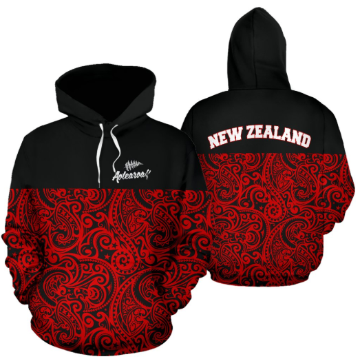 New Zealand - Aotearoa X Maori Tribal Pattern Pullover Hoodie A0 - Amaze Style™-Apparel