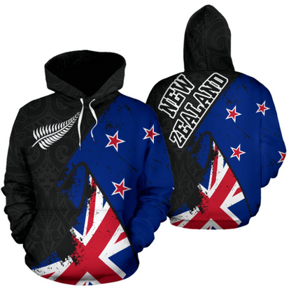 New Zealand Special Grunge Flag Pullover Hoodie A02 - Amaze Style™-Apparel