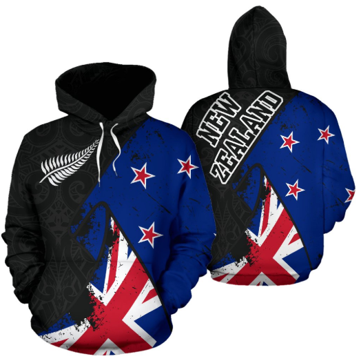 New Zealand Special Grunge Flag Pullover Hoodie A02 - Amaze Style™-Apparel