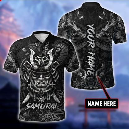Custom Name Samurai Mask 3D All Over Printed Unisex Shirts