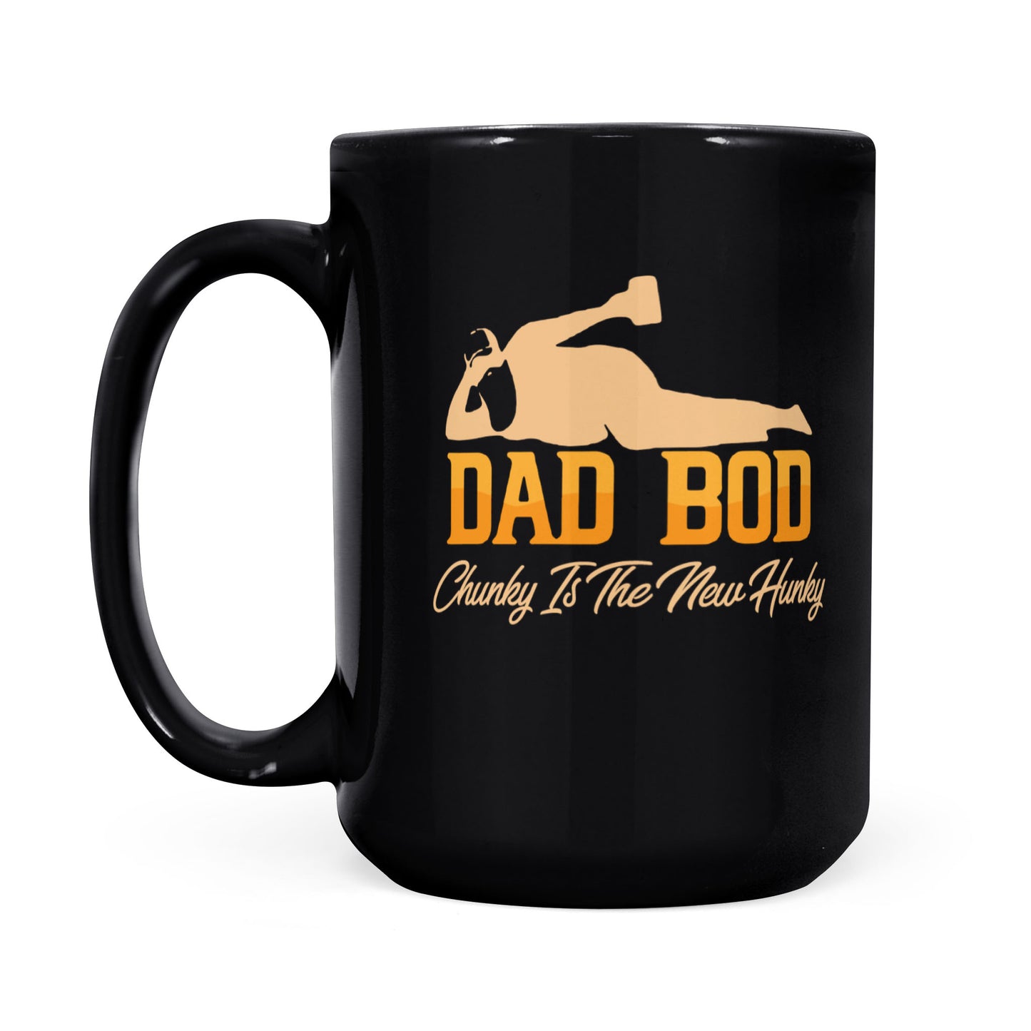Best Gift For Dad Black Mug Chunky Is The New Hunky