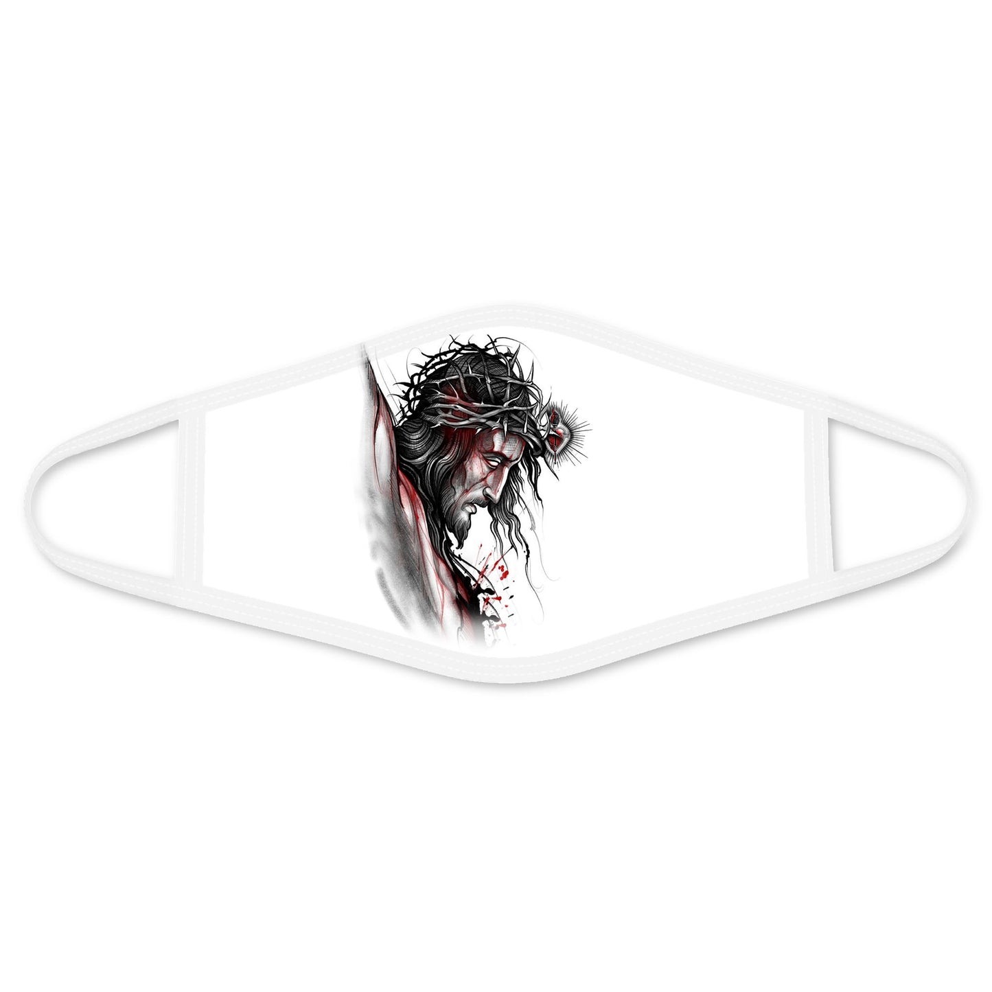 Jesus Face Mask White TQH