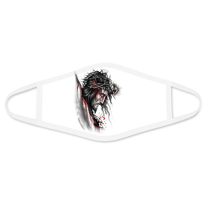 Jesus Face Mask White TQH