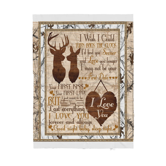 Love Deer Couple Sherpa Blanket TN