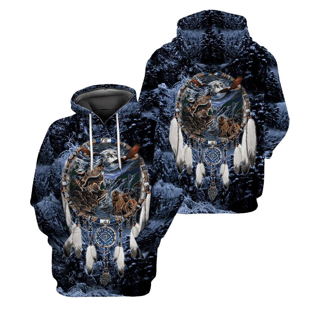 Wolf Native American 3D All Over Printed Unisex Shirts