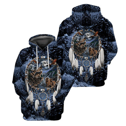 Wolf Native American 3D All Over Printed Unisex Shirts
