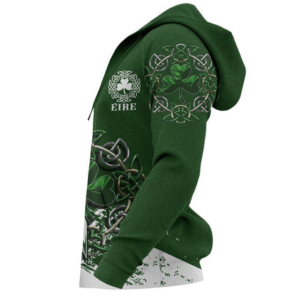 Ireland - Celtic Shamrock & Sword Pullover Hoodie PL - Amaze Style™-Apparel