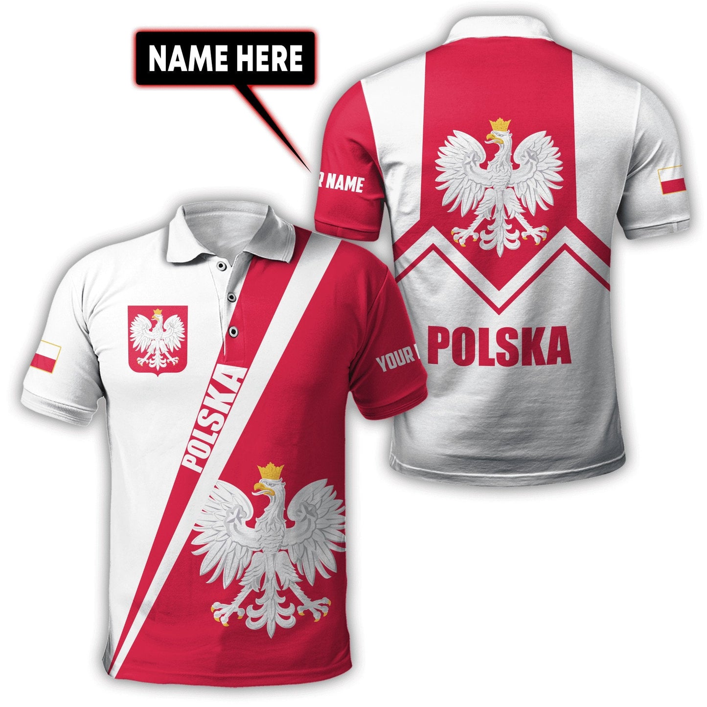Personalized Polska 3D All Over Printed Unisex Hoodie