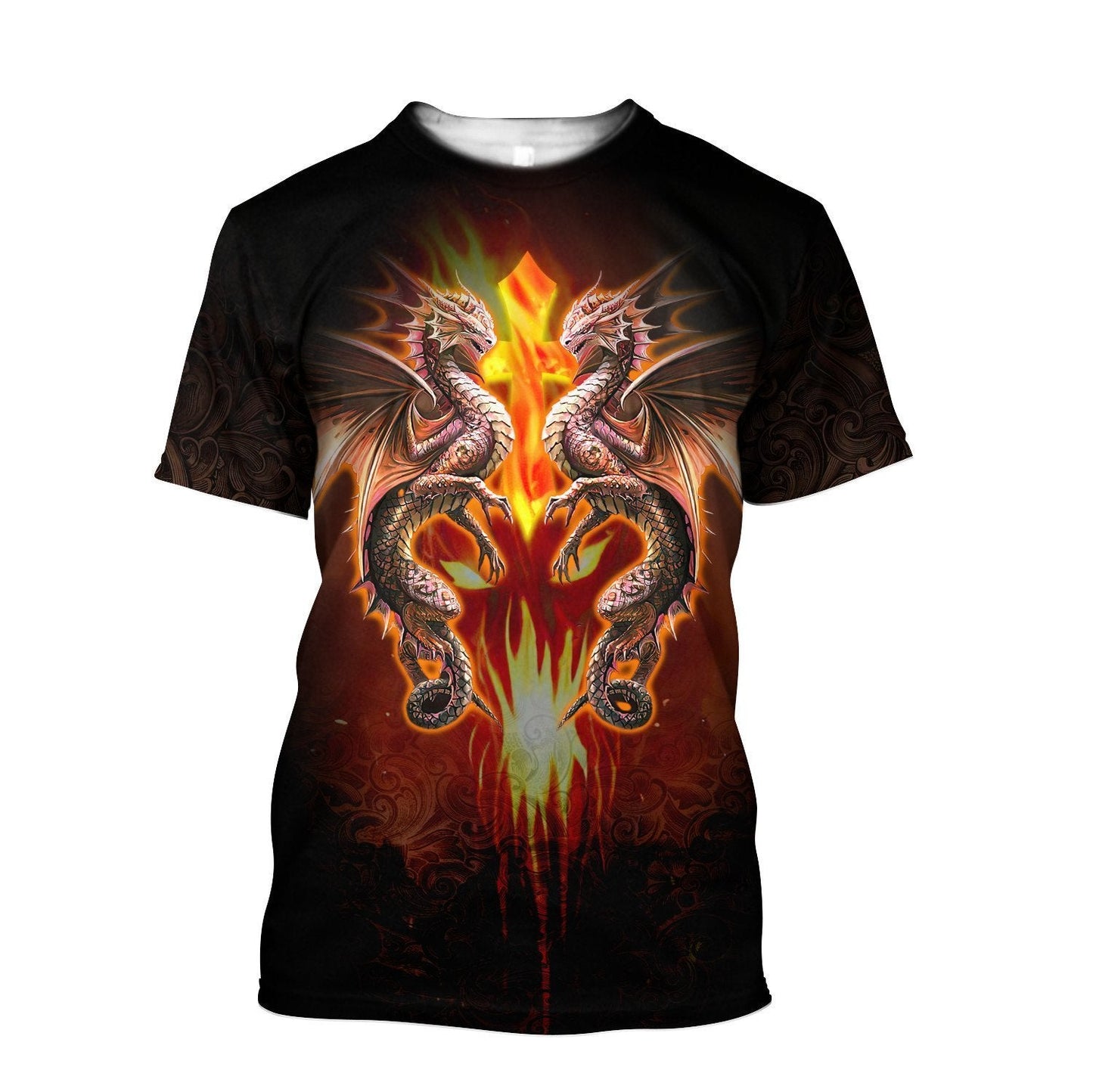 Premium Fire Flame Dragon All Over Printed Shirts For Men And Women MEI