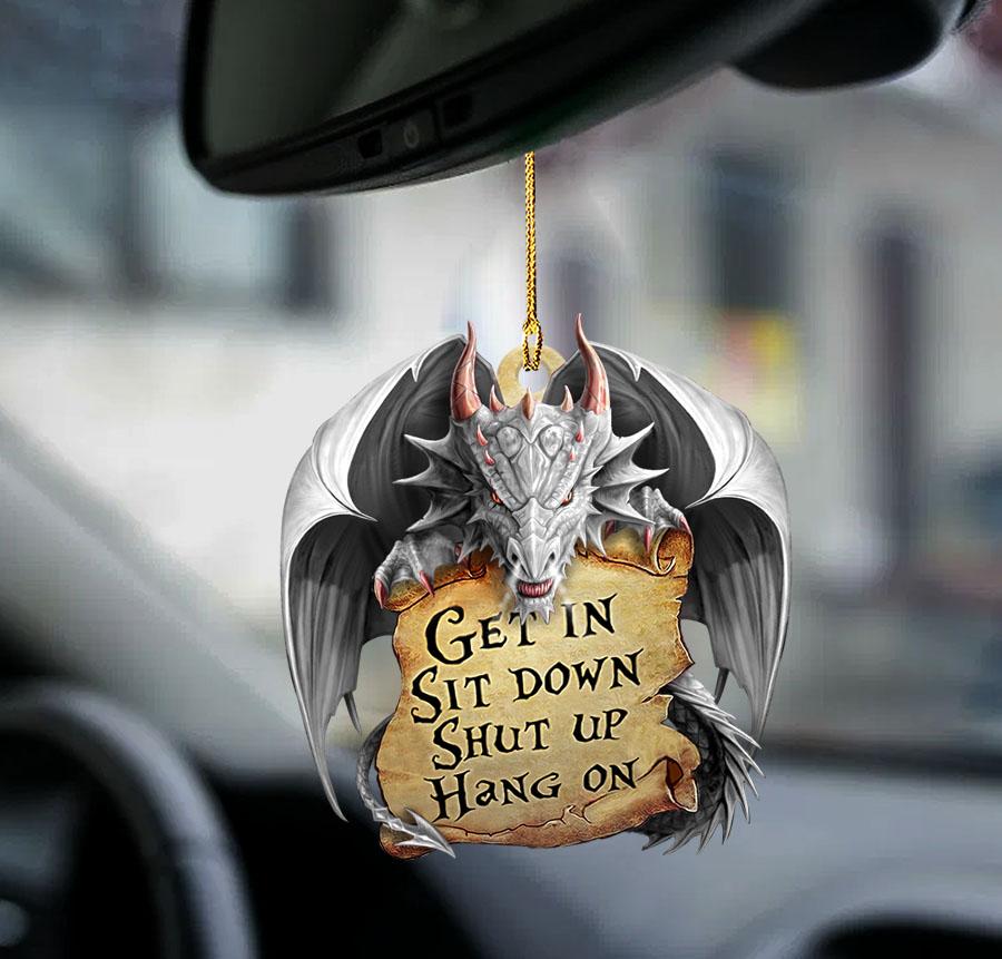 Grey Dragon Get In Two Sided Ornament