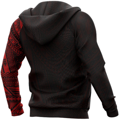 Maori Style Tattoo Pullover Hoodie - Red HC0807 - Amaze Style™-Apparel