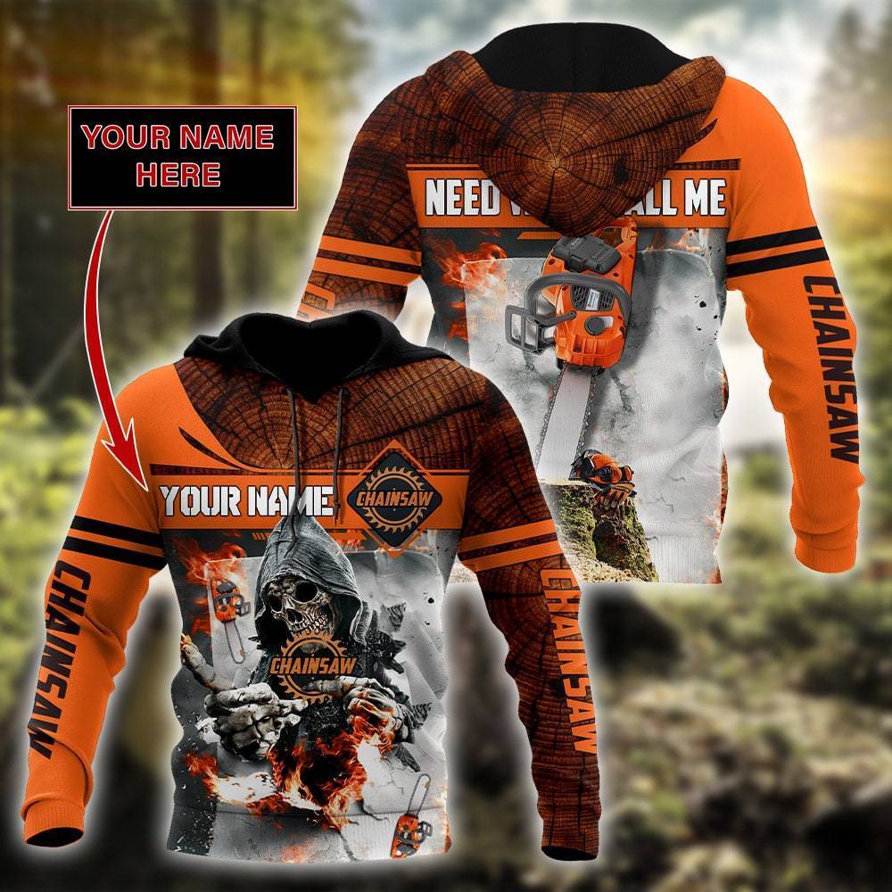 3D Chainsaw Skull Custom Name Unisex Shirts
