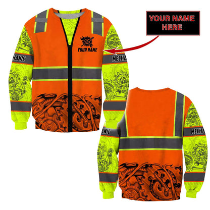 Personalized Mechanic Safety 3D All Over Printed Hoodie For Men and Women TN