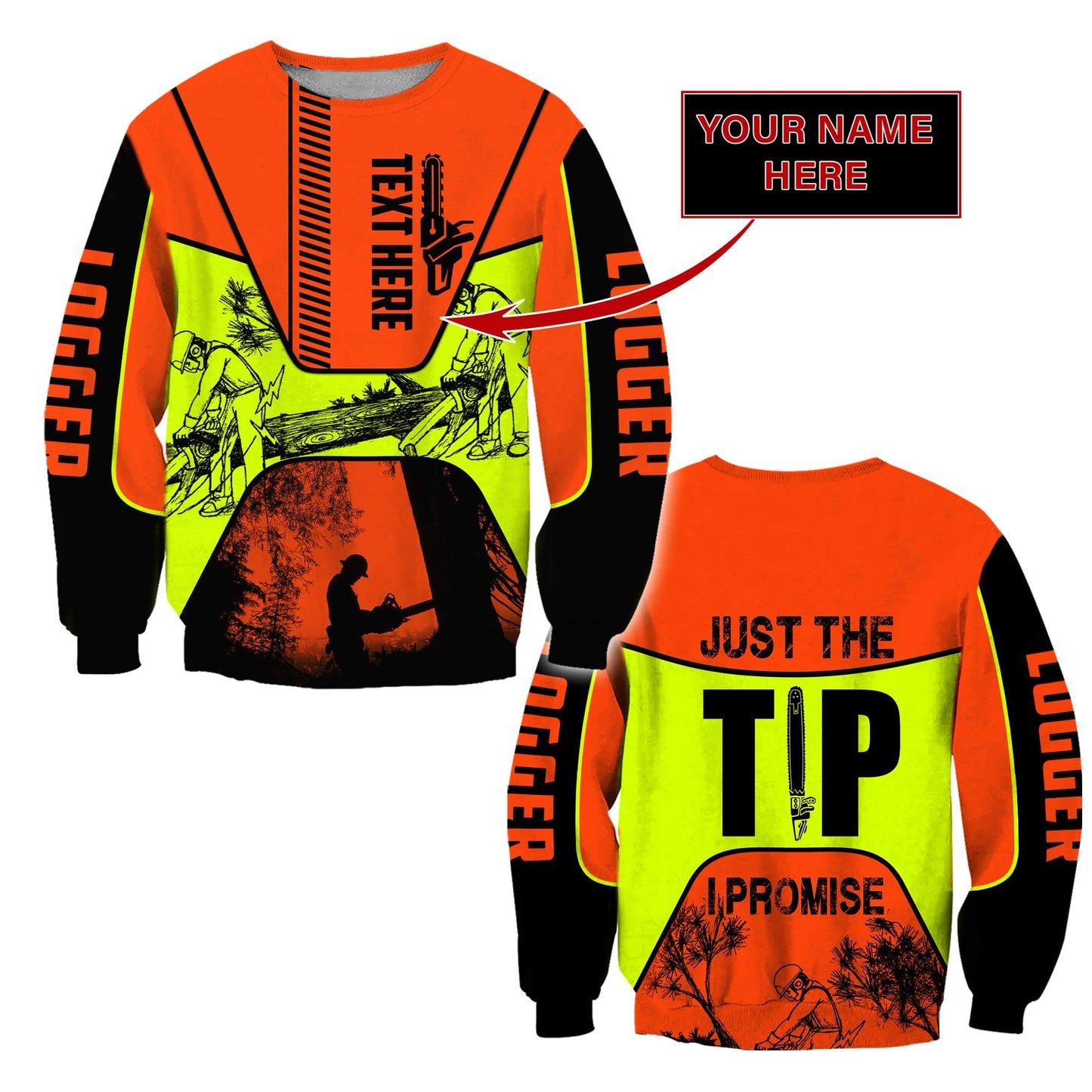 Premium Chainsaw Logger Custom Name Unisex Shirts