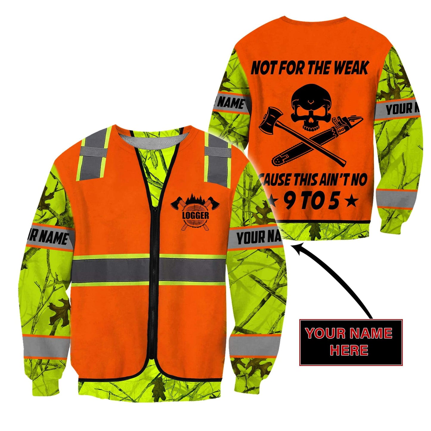 3D Chainsaw Logger Custom Name Unisex Shirts