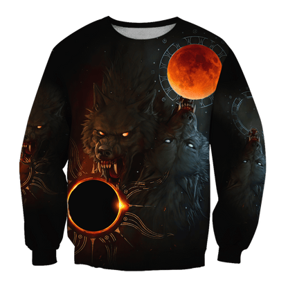 Unisex All Over Printed Wolf And Sun Shirts MEI