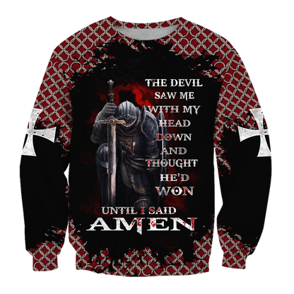 Knight templar 3D all over printed shirt and short for men and women