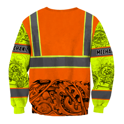 Mechanic 3D All Over Printed Hoodie For Men and Women TN