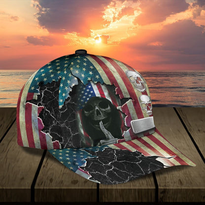Custom Name Skull Classic Cap
